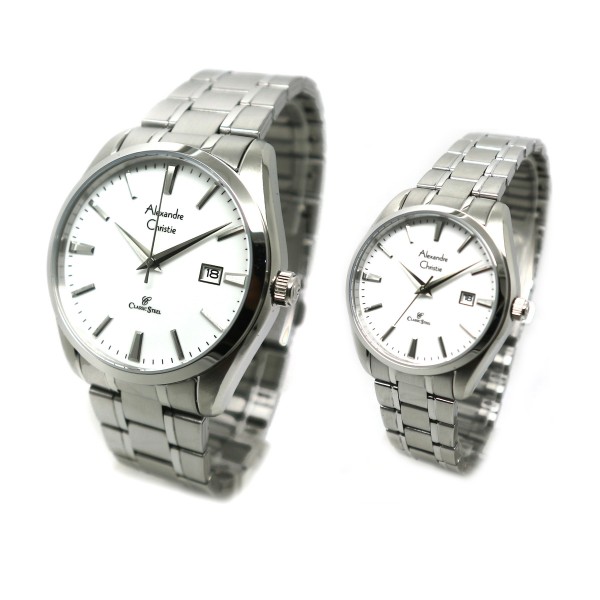 Alexandre Christie AC 8515 Silver White Couple